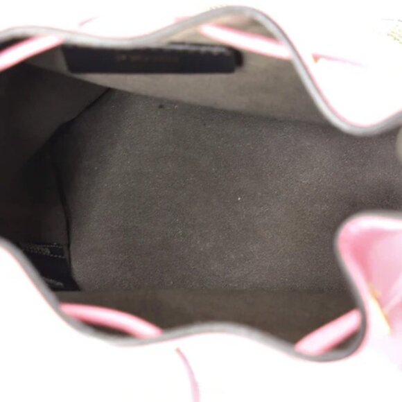 Fendi Mini Mon Tresor Bucket Bag Pequin Raffia w/ Dustbag - Green / Pink - Picture 6 of 10